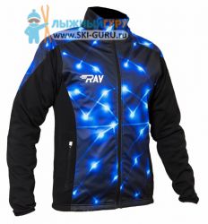 Куртка разминочная RAY, модель Pro Race принт (Kid), геометрия синий, размер 36 (рост 135-140 см)