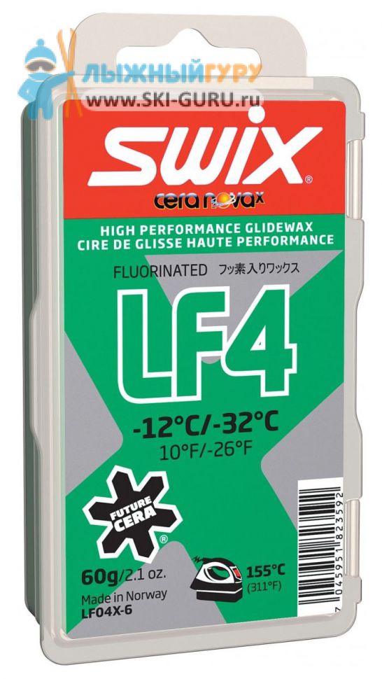 Парафин SWIX LF4X зеленый 60 грамм