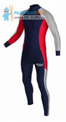 Лыжный гоночный комбинезон RAY, модель Race (Kid), цвет темно-синий/серый/красный, размер 36 (рост 135-140 см)