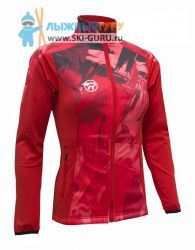 Куртка разминочная RAY, модель Pro Race принт (Woman), цвет красный/черный, рисунок Strokes, размер 52 (XXL)