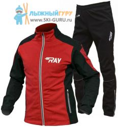 Лыжный разминочный костюм RAY, модель Pro Race (Man), цвет красный/черный размер 42 (XXS)