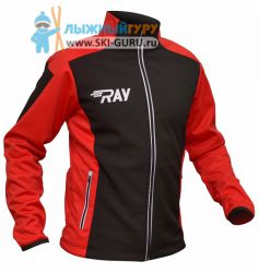 Куртка разминочная RAY, модель Race (Unisex), цвет черный/красный размер 44 (XS)
