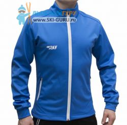 Куртка разминочная RAY, модель Casual (Kid), цвет синий/синий/белый, размер 38 (рост 140-146 см)