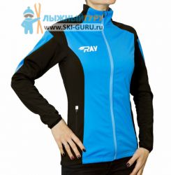 Куртка разминочная RAY, модель Pro Race  (Girl), голубой/черный 40 размер (рост 146-152 см)