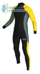 Лыжный гоночный комбинезон RAY, модель Race (Unisex), цвет черный/желтый/серый размер 46 (S)