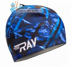 Лыжная шапка RAY, термобифлекс, цвет синий/черный/белый, размер S