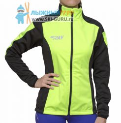 Куртка разминочная RAY, модель Pro Race (Woman), цвет салатовый/черный, размер 54 (XXXL)