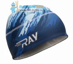 Лыжная шапка RAY, термобифлекс, цвет синий/белый, размер S