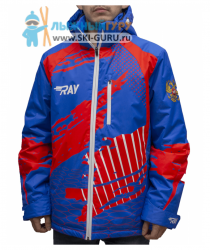 Куртка утепленная RAY, модель Патриот (Unisex), цвет синий/красный, рисунок Красные вставки, размер 46 (S)