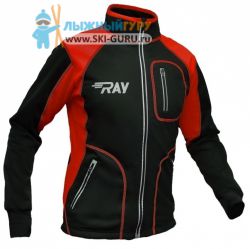 Куртка разминочная RAY, модель Star (Unisex), цвет черный/красный красный шов размер 44 (XS)