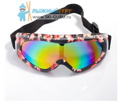 Лыжные очки Koestler KO-883, линзы радужные, оправа разноцветная