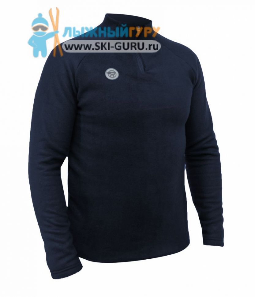 Лонгслив RAY (Men) воротник стойка флис, темно-синий, размер 52