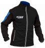 Разминочная куртка RAY WS модели PRO RACE черного цвета с синими вставками