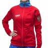 Куртка разминочная RAY, модель Star (Girl), цвет красный/голубой белая молния, размер 36 (рост 135-140 см)