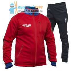 Лыжный костюм RAY, модель Star (Unisex), цвет красный/синий красная молния (штаны с кантом) размер 44 (XS)
