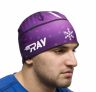 Лыжная шапка RAY, термобифлекс, цвет фиолетовый/белый, рисунок Снежинка, размер M