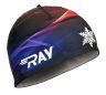 Лыжная шапка RAY, термобифлекс, цвет черный/белый/фиолетовый/красный, рисунок Снежинка, размер M