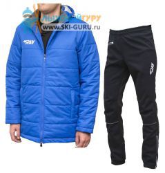 Теплый лыжный костюм RAY, Классик синий (штаны с кантом) размер 46 (S)