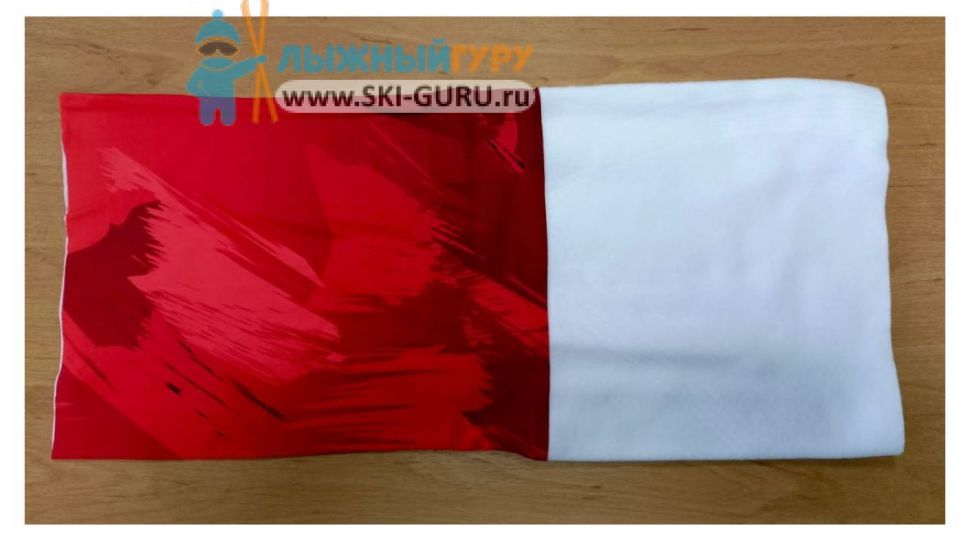 Труба-маска (баф) RAY утепленная, принт с белым, красным