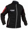 Куртка разминочная RAY, модель Pro Race (Kid), цвет черный/красный, размер 40 (рост 146-152 см)
