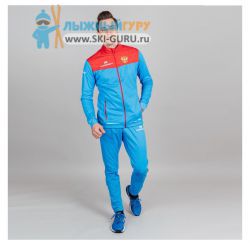 Куртка разминочная Nordski, модель Pro (Man), принт Rus, цвет синий/красный, размер 54 (XXL)