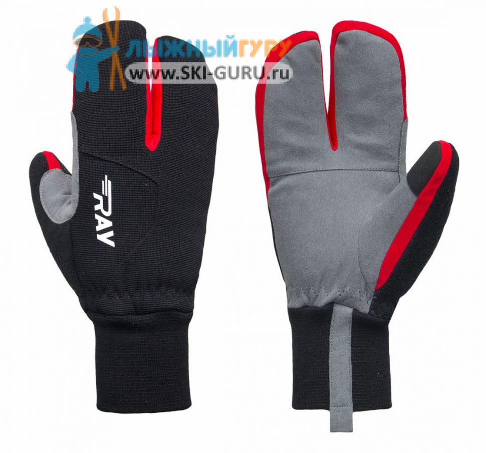 Лыжные варежки лобстеры Ray, (Unisex), RY-06-806Red (красный), размер M/9