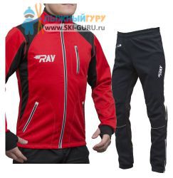 Лыжный костюм RAY, модель Star (Unisex), цвет красный/черный (штаны с кантом) размер 42 (XXS)
