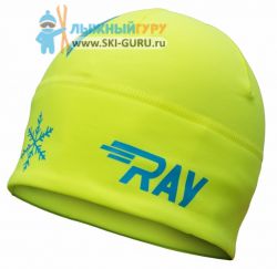 Лыжная шапка RAY, термобифлекс, цвет неоновый/синий, размер M