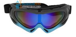 Очки для сноуборда, горных лыж с доп. вентиляцией, стекло хамелеон, черно-синие