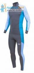 Лыжный гоночный комбинезон RAY, модель Race (Kid), цвет серый/голубой/бирюзовый, размер 36 (рост 135-140 см)