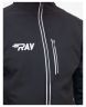 Куртка разминочная RAY WS, модель NEO (Men), на флисе,чёрная, молния светоотр, размер 46