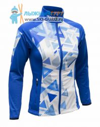 Лыжная куртка разминочная RAY, модель Pro Race принт (Woman), цвет синий/синий, размер 48 (L)