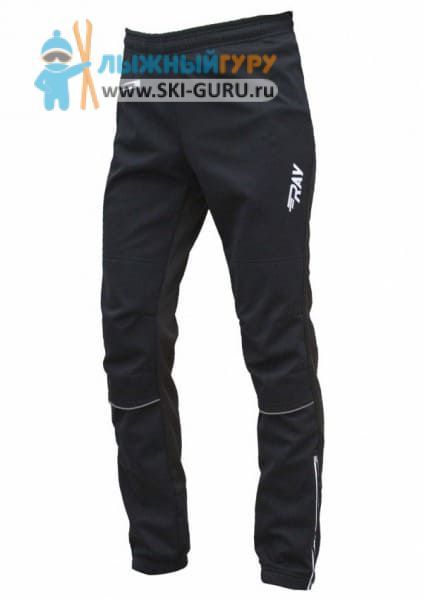 Брюки беговые RAY, модель Race с кантом (Unisex), цвет черный размер 54 (XXL)/рост 176