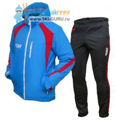 Теплый лыжный костюм RAY, Патриот (Unisex), цвет синий/красный (штаны с красными вставками) размер 50 (L)