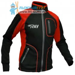 Куртка разминочная RAY, модель Star (Kid), цвет черный/красный, размер 36 (рост 135-140 см)