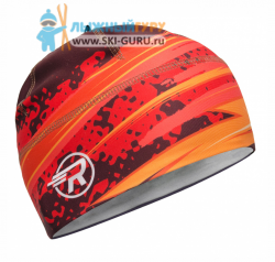Лыжная шапка Ray, модель Race (Unisex), цвет красный/оранжевый, рисунок Fast, размер L